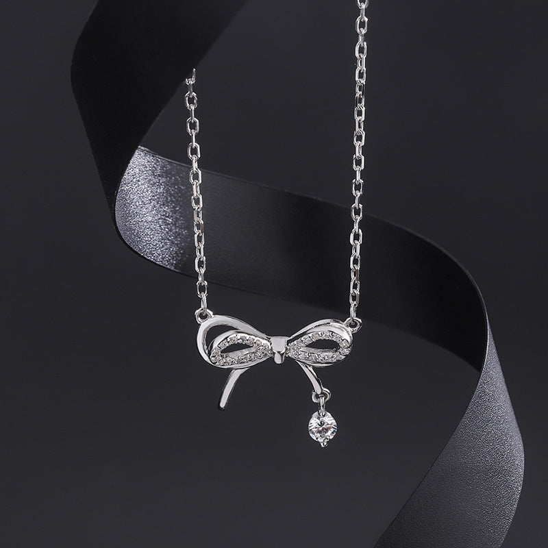 Soft Knot 999 Pure Silver Bow Necklace