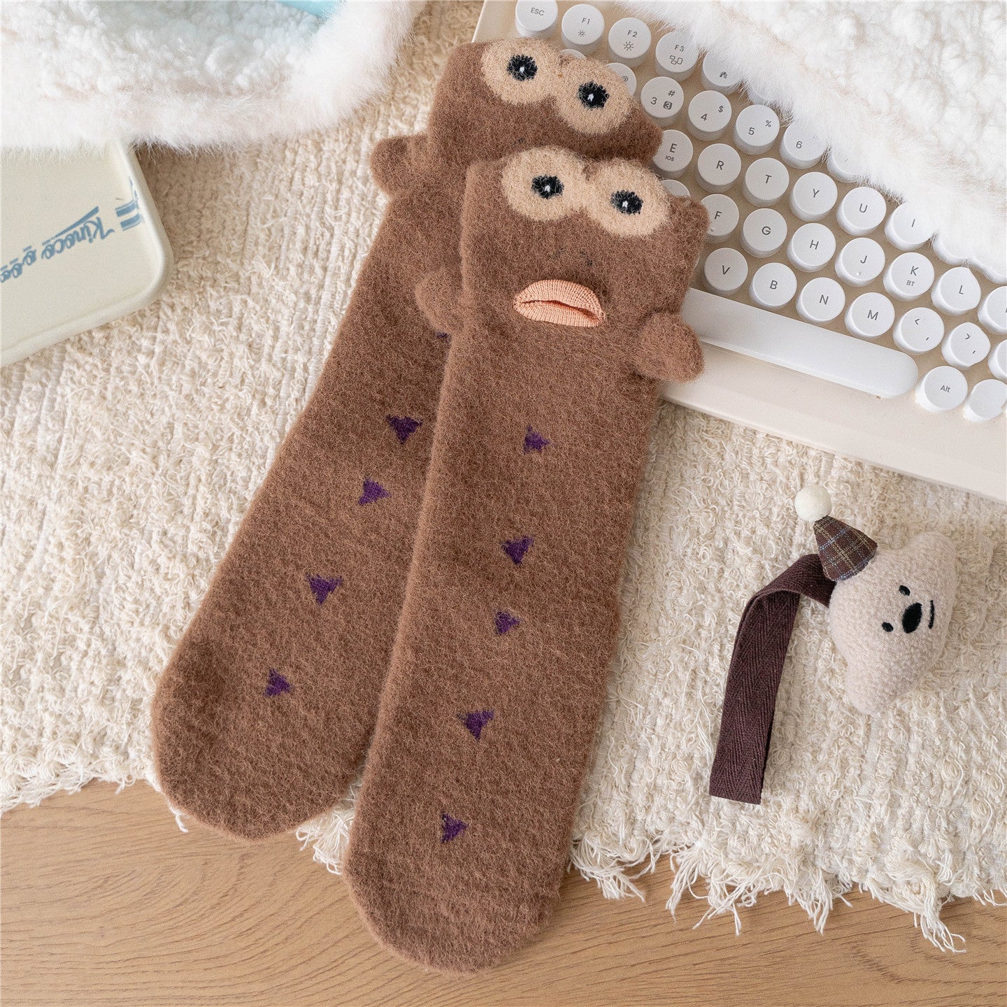 Cute Clownfish Pattern Fleece-Lined Slouch Socks