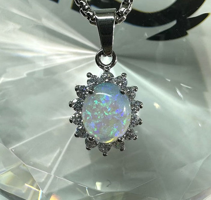 Opal Pendant Born of Butterfly Wings