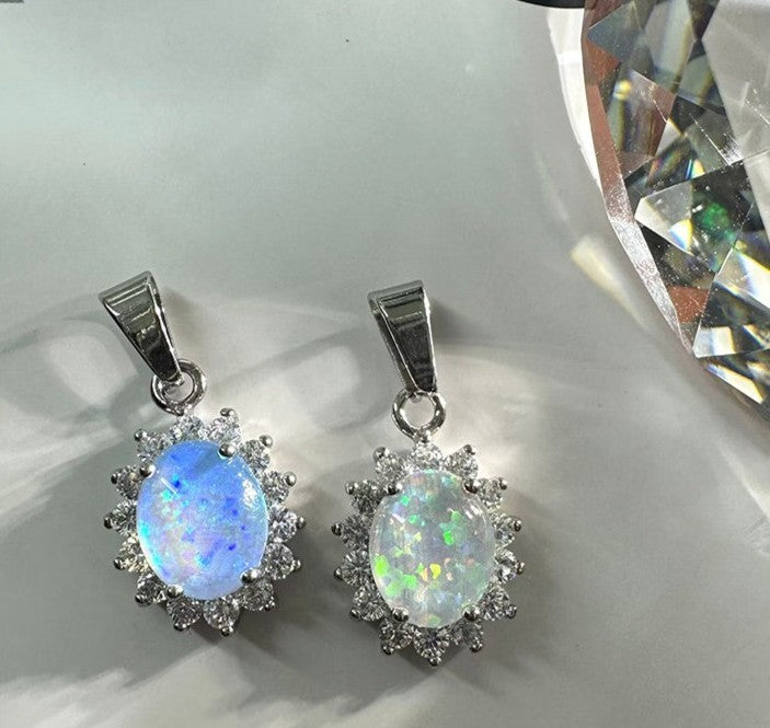 Opal Pendant Born of Butterfly Wings