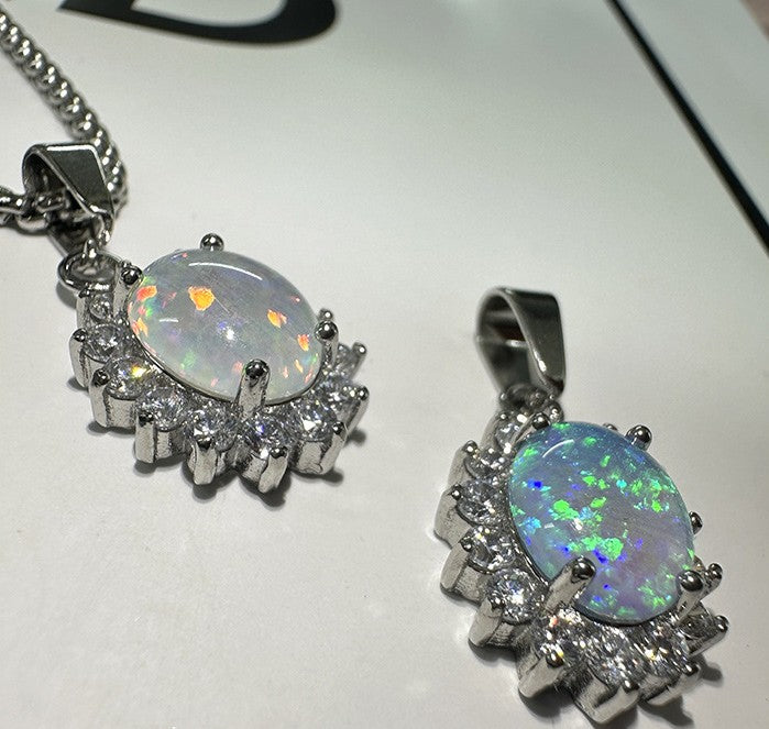 Opal Pendant Born of Butterfly Wings