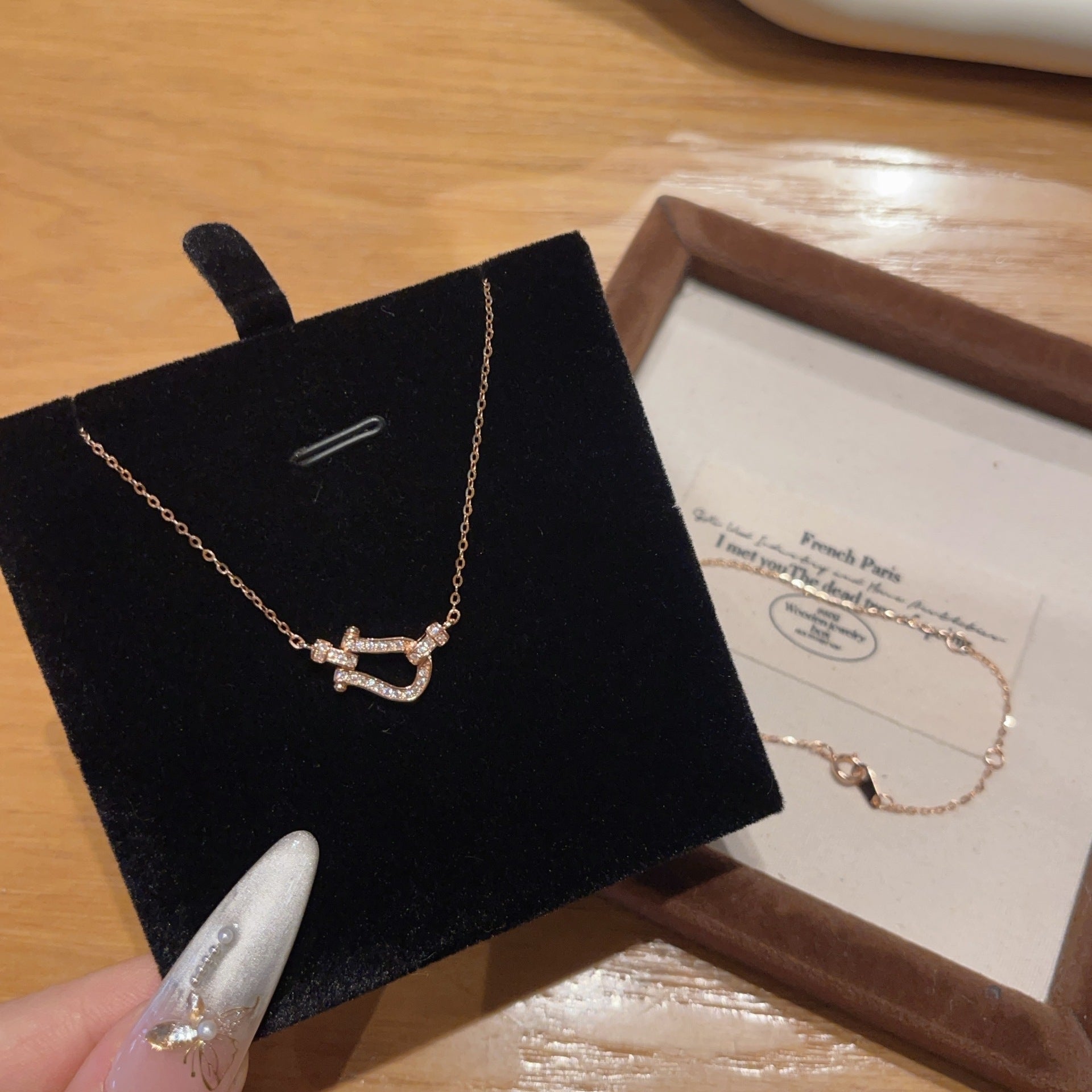 Lucky Horseshoe Clasp Necklace — 925 Sterling Silver & CZ