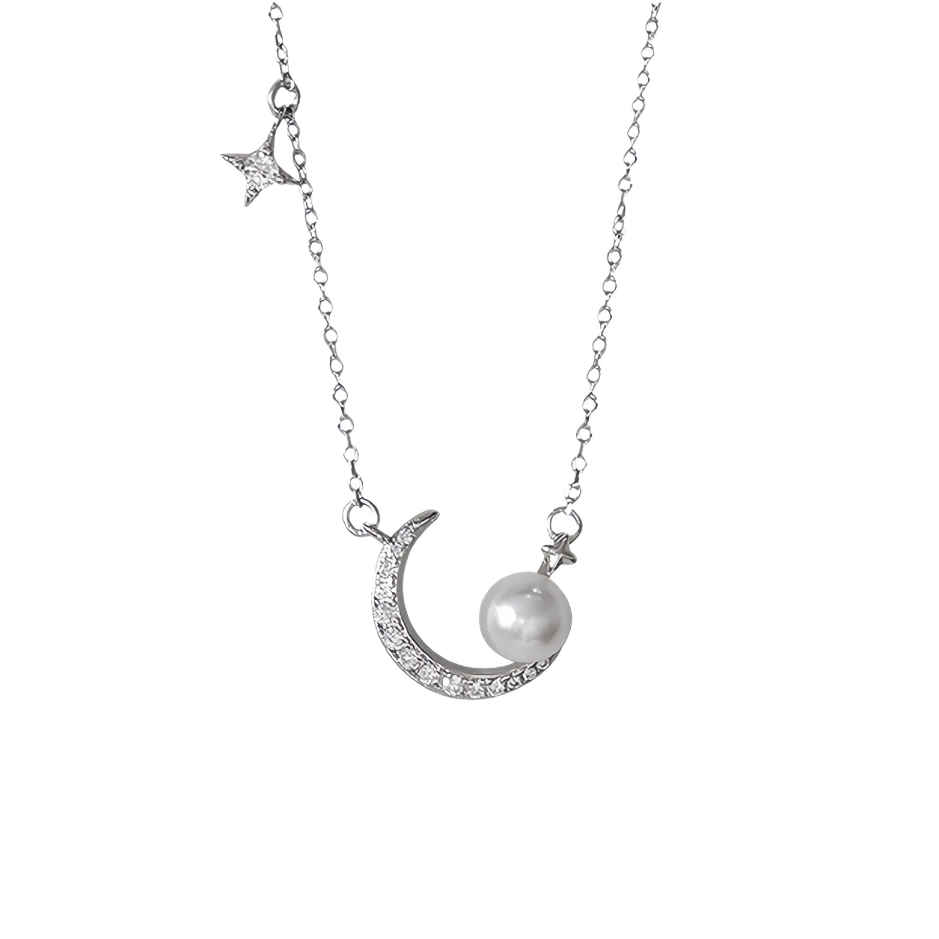 A Pearl for the Moon — 925 Sterling Silver & CZ