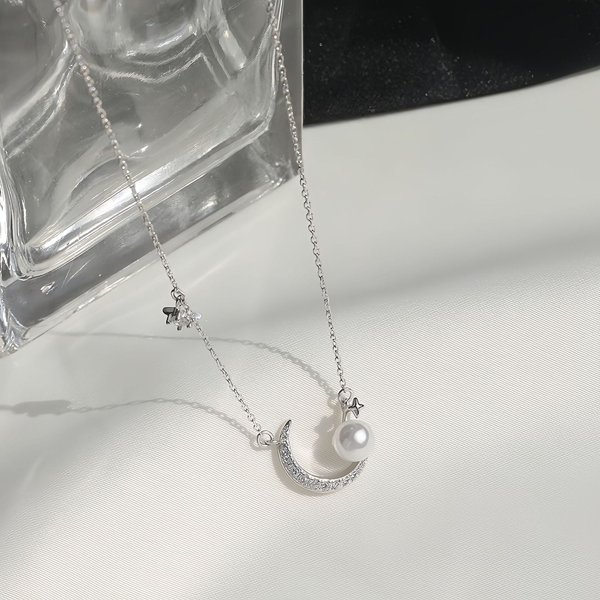 A Pearl for the Moon — 925 Sterling Silver & CZ