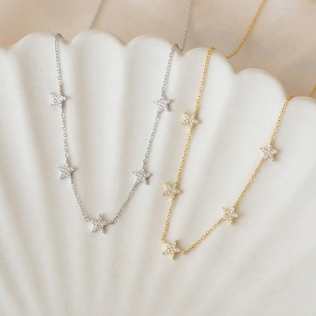 Five Stars, Close to You — CZ Necklace in 925 Sterling Silver