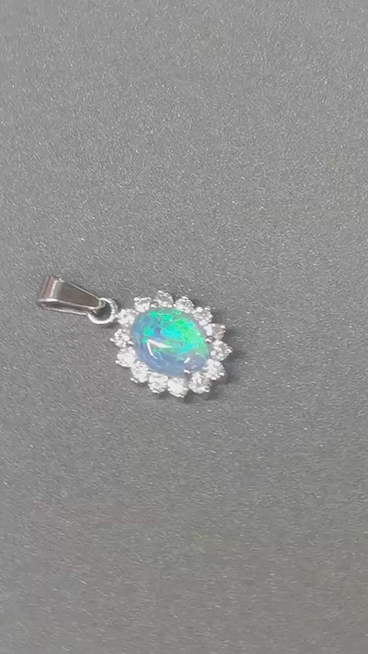 Opal Pendant Born of Butterfly Wings