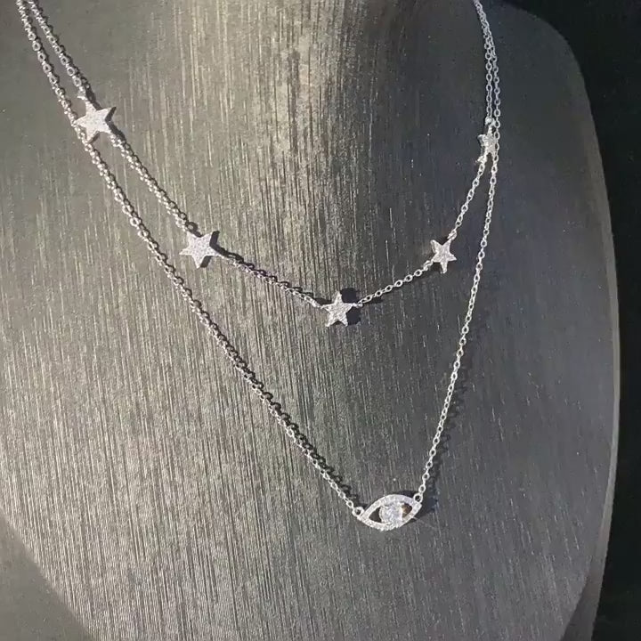 Five Stars, Close to You — CZ Necklace in 925 Sterling Silver
